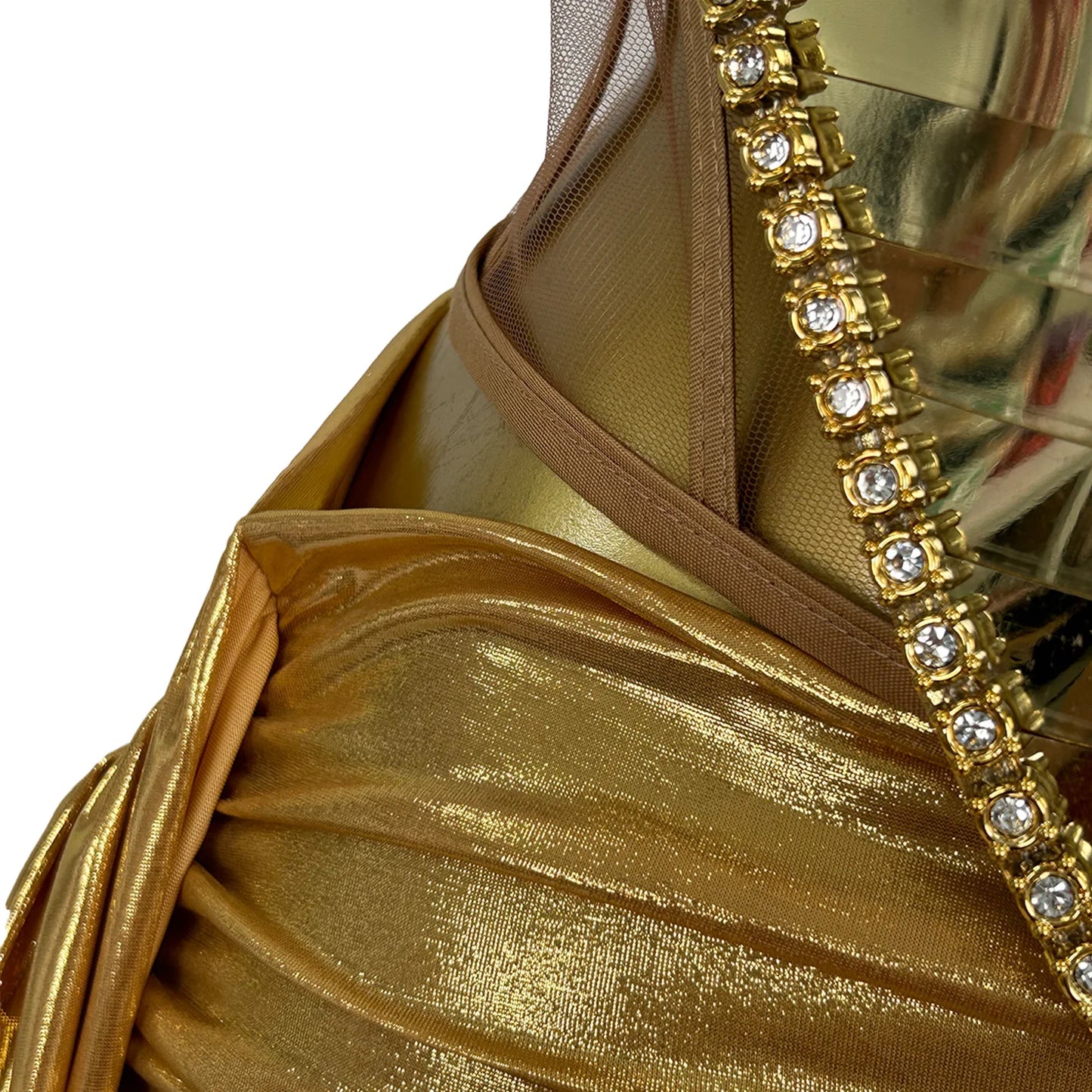 Sexy Gold Sequin Two-Piece Prom Dress