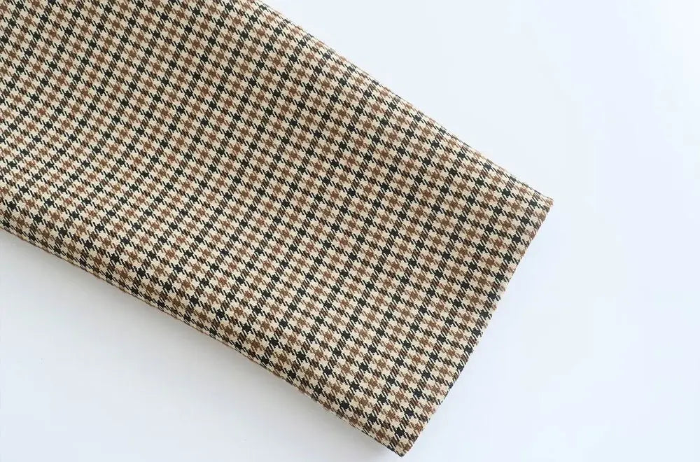 Classic Double Breasted Plaid Blazer