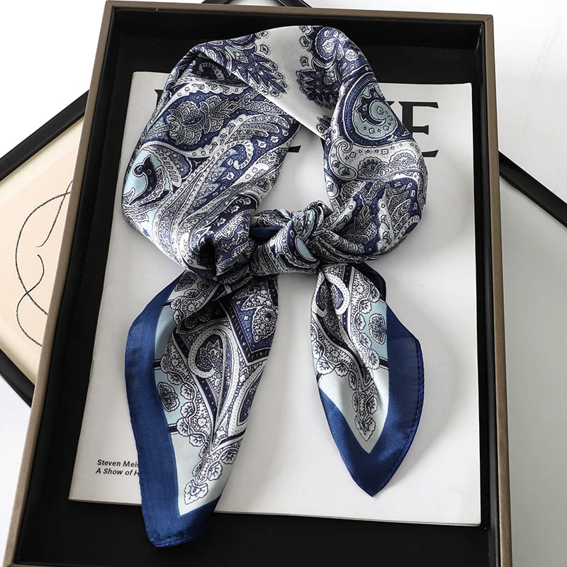 RUNMEIFA Luxury Silk Square Scarf