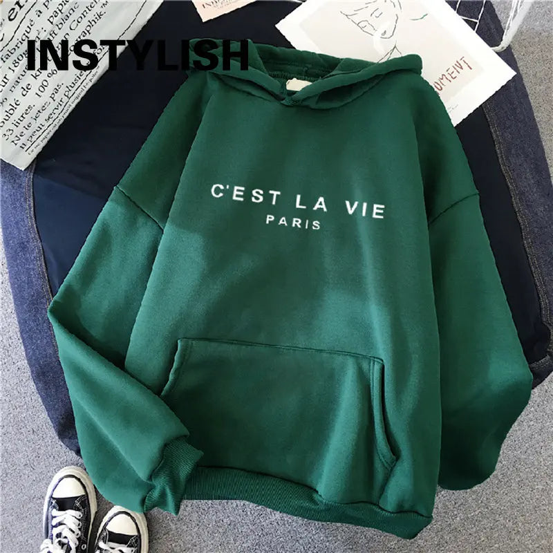 Women's Casual Letter Print Hoodie