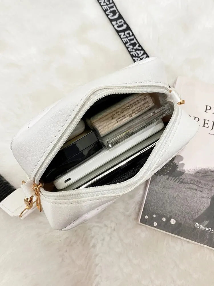 Elegant Wave-Embroidered Crossbody Bag