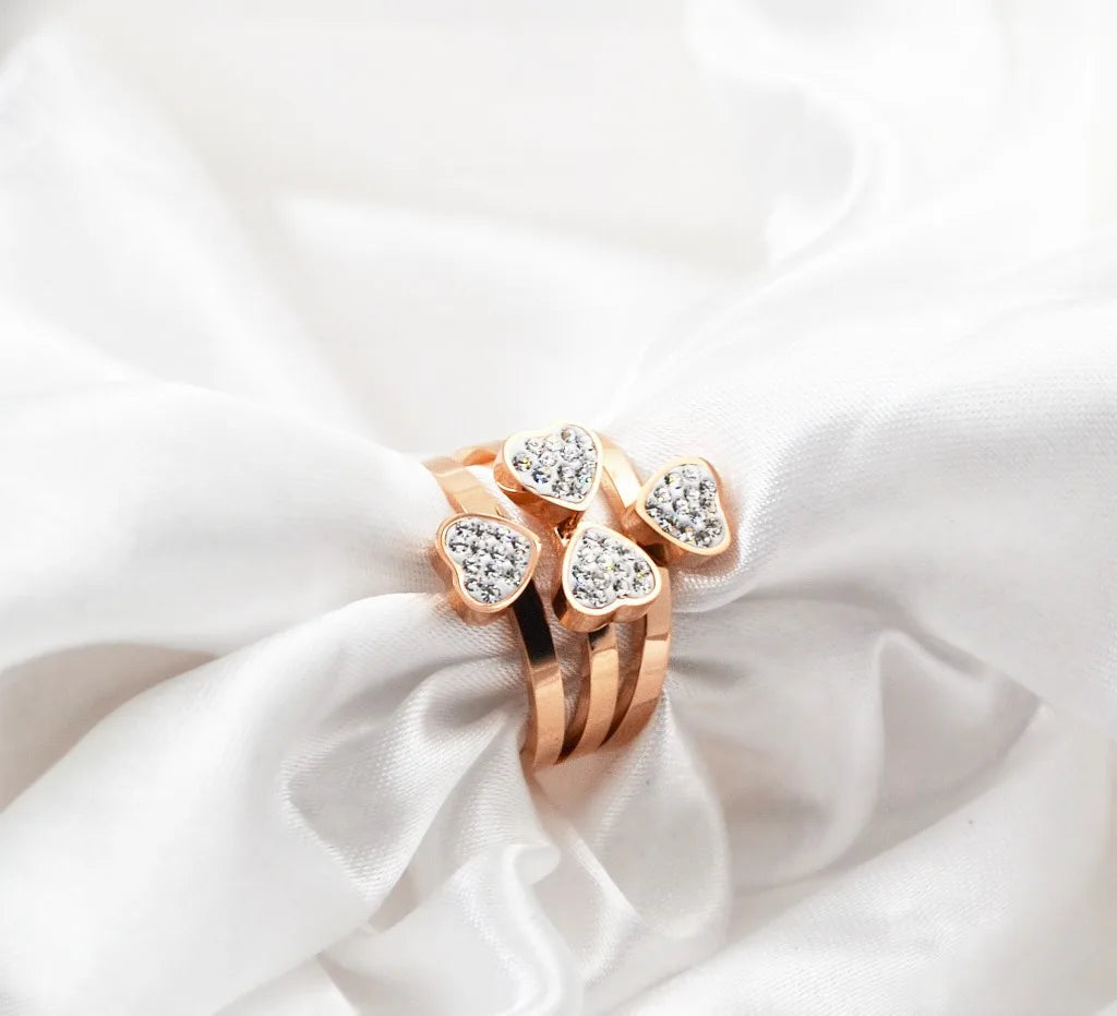 Elegant 3-Piece Clover Ring Set