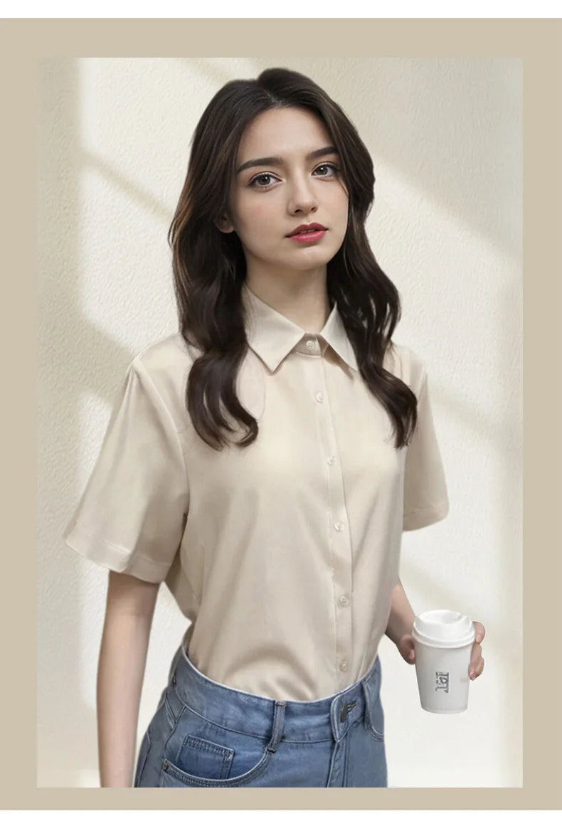 Short Sleeved Slimming Casual Versatile Shirt