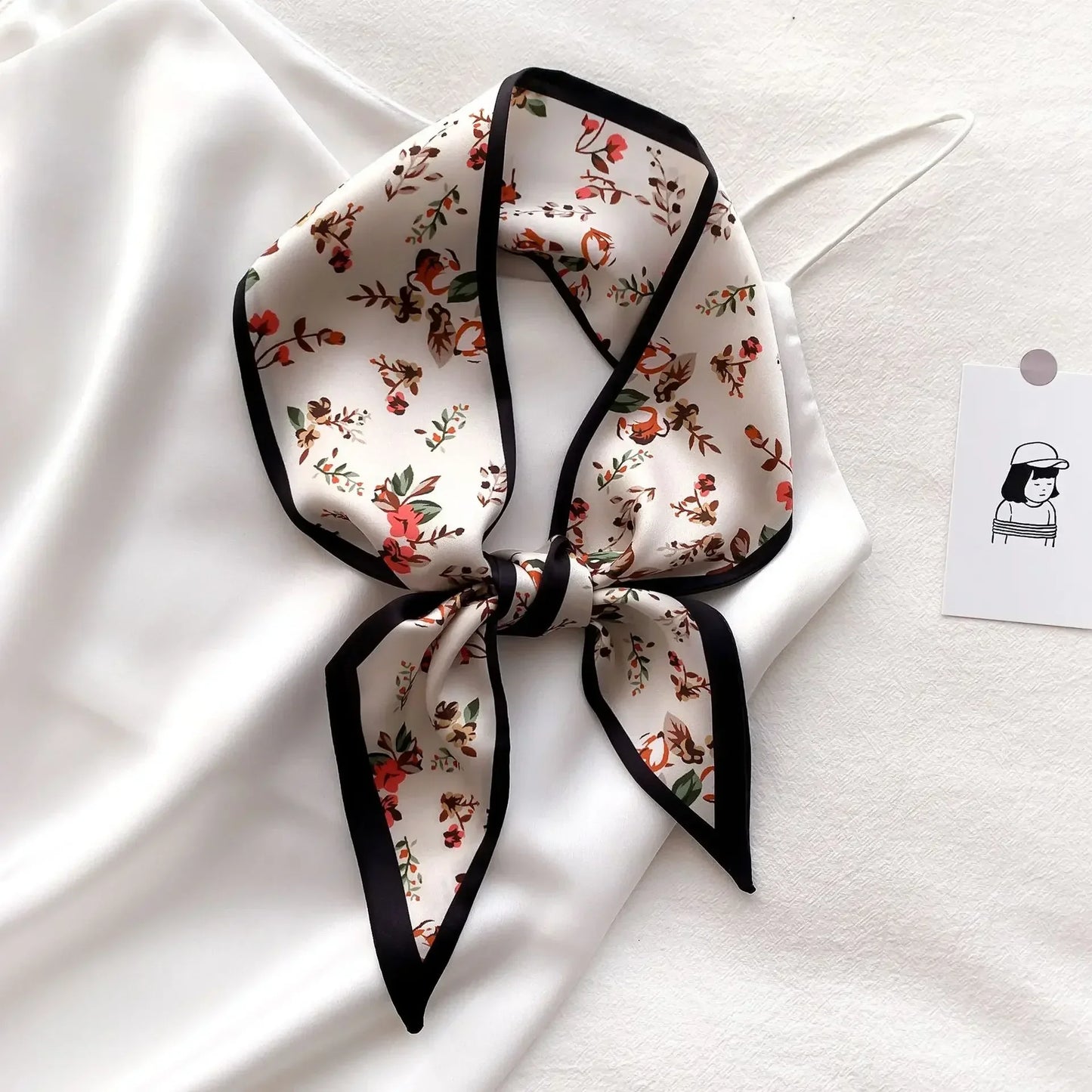 Luxury Silk-Feel Ribbon Scarf
