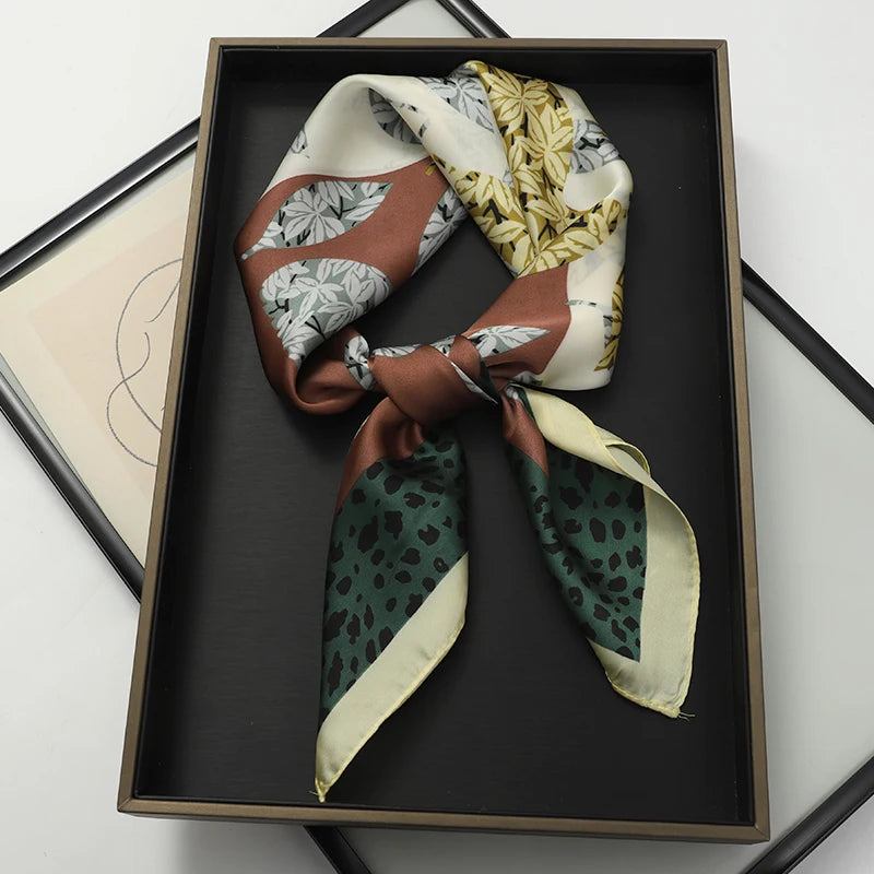 RUNMEIFA Luxury Silk Square Scarf