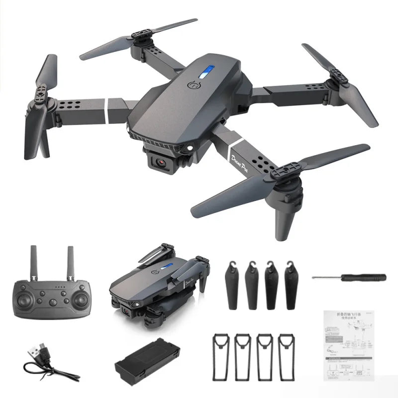 E99 Pro Foldable Drone with HD Dual Cameras - Altitude Hold Quadcopter, E88 Pro Remote Control Aircraft K3