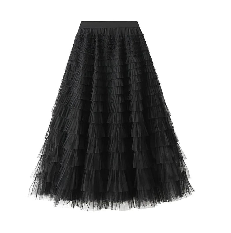 Fluffy Fairy Mesh Layered Ruffle Skirt