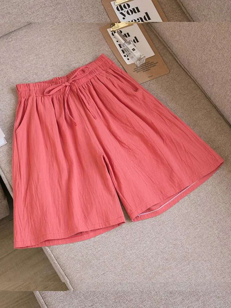 Women's Cotton Linen Casual Shorts