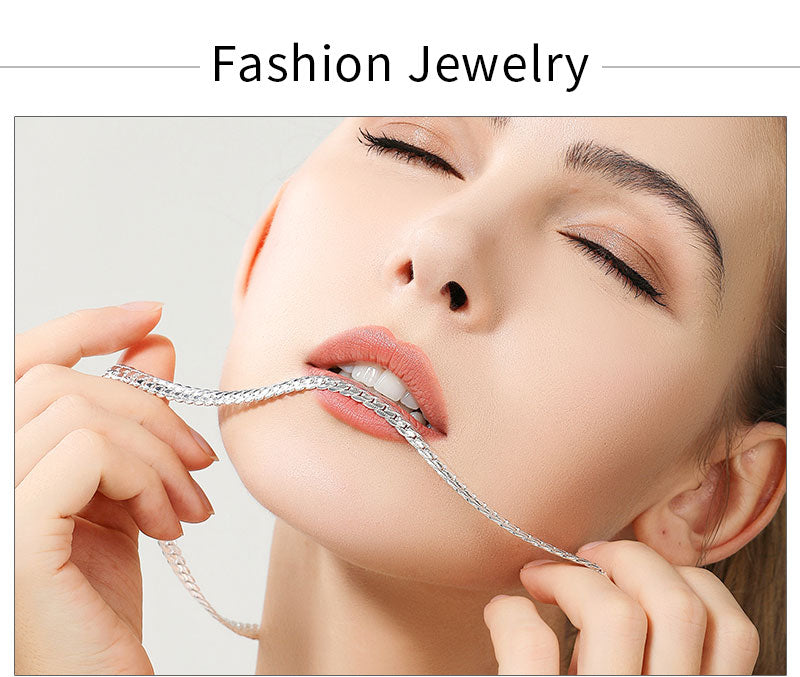 S925 Sterling Silver Cuban Link Chain Necklace