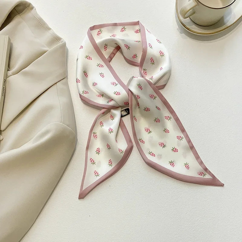 Luxury Silk-Feel Ribbon Scarf