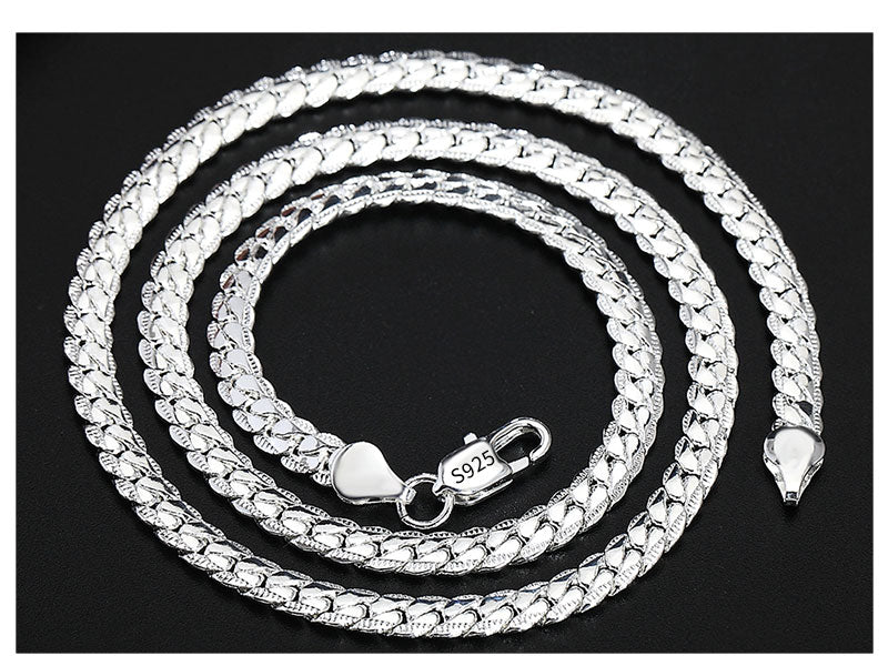 S925 Sterling Silver Cuban Link Chain Necklace