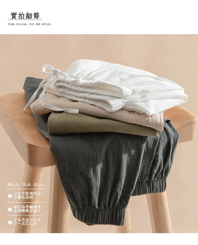 High-Waisted Linen Cotton Casual Shorts for Women