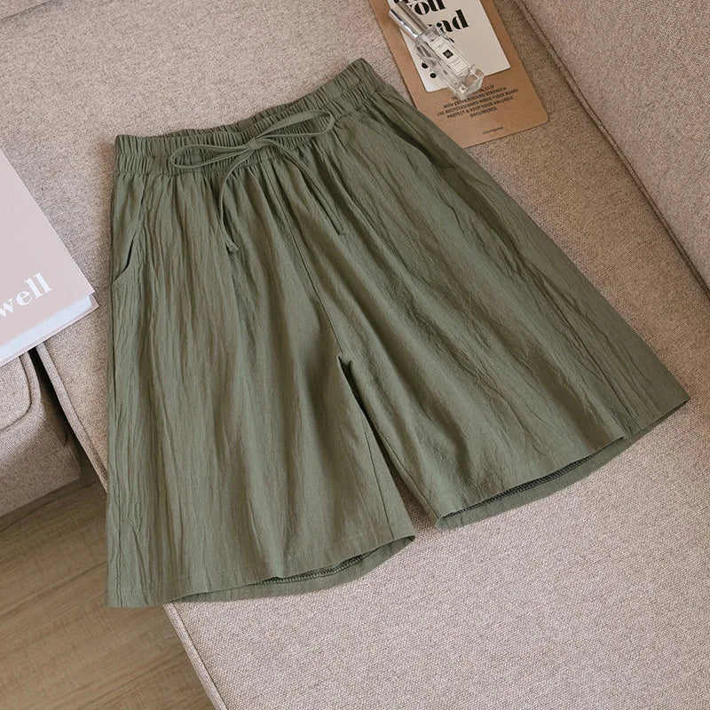 Women's Cotton Linen Casual Shorts