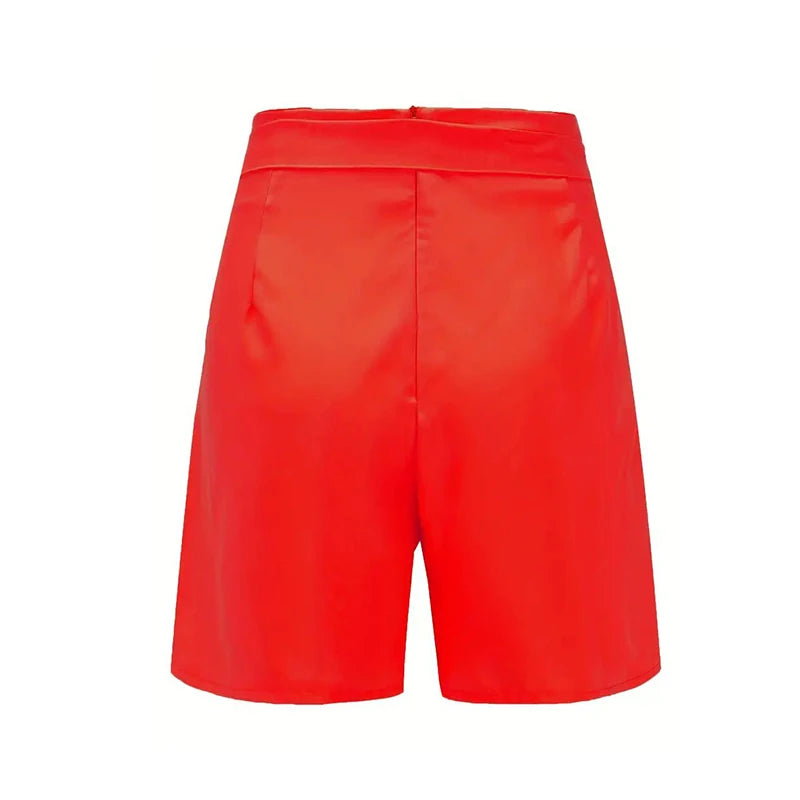 Y2K High Waist Button-Front Shorts