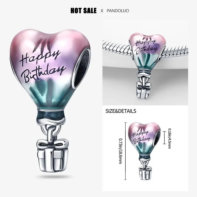 925 Sterling Silver Color-Changing Charm Bead  Bracelet Accessory