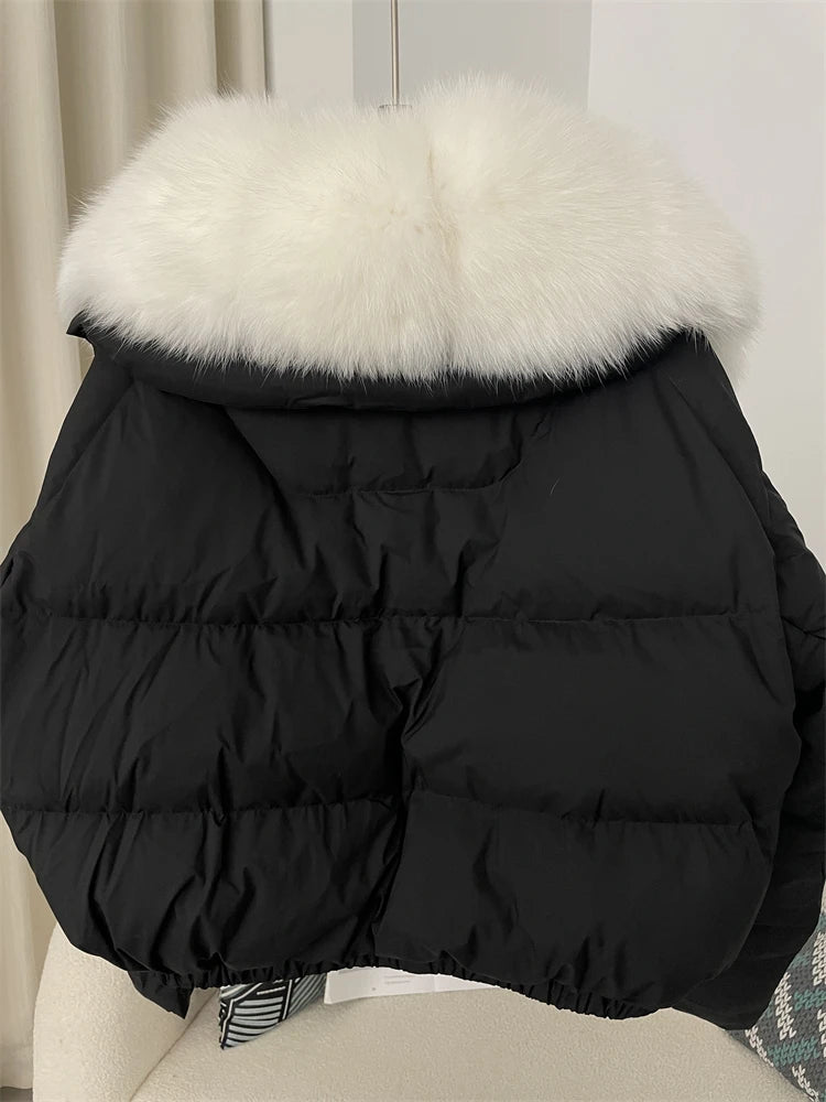Premium Natural Fox Fur Down Coat
