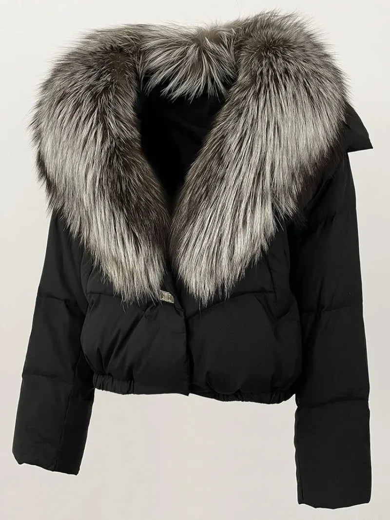Premium Natural Fox Fur Down Coat