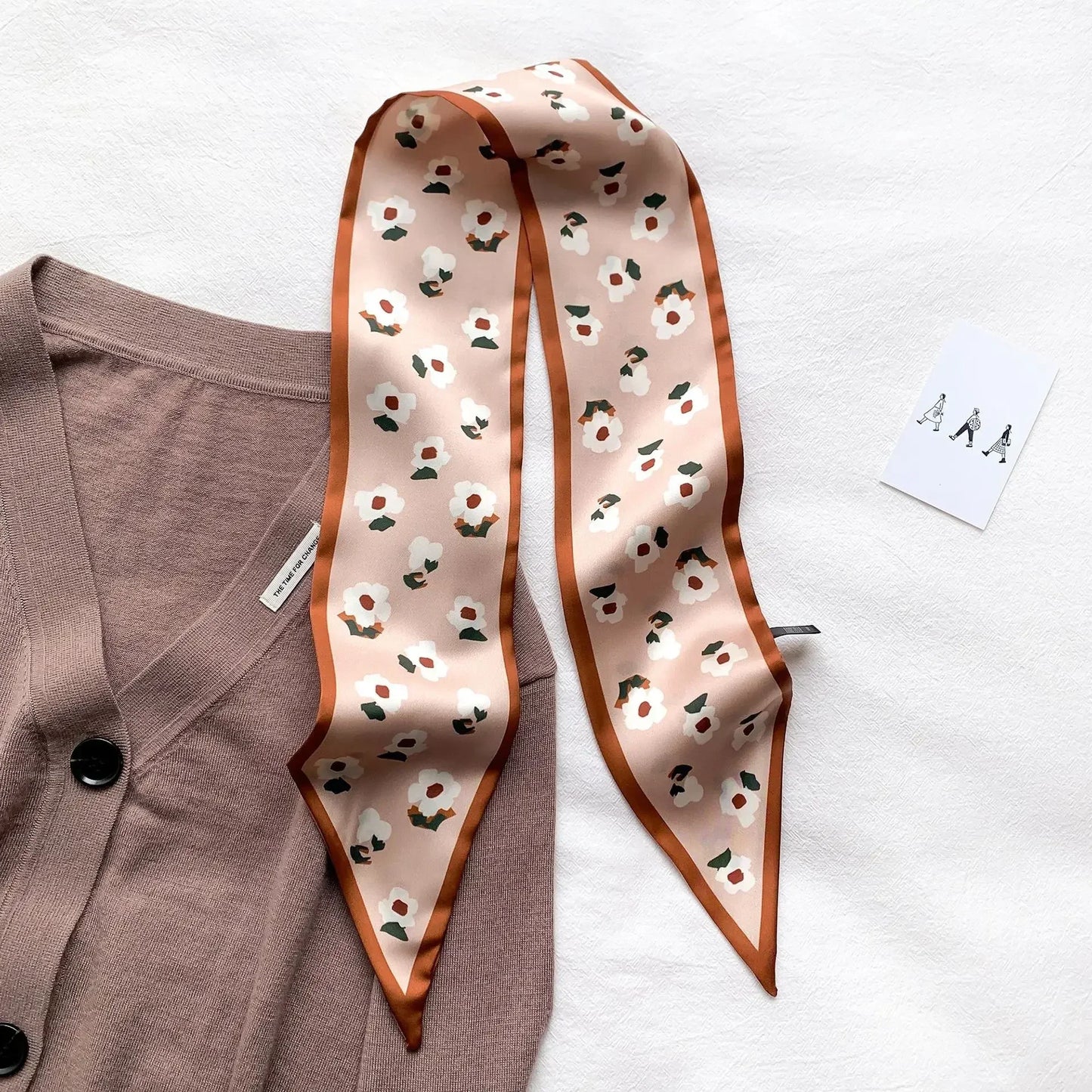 Luxury Silk-Feel Ribbon Scarf