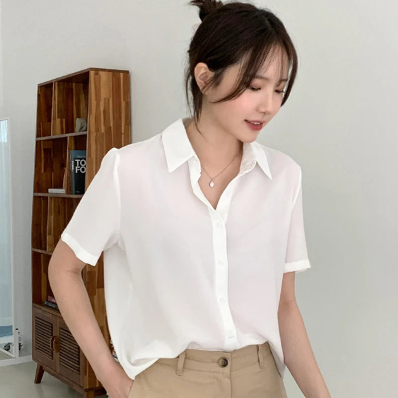 Short Sleeved Slimming Casual Versatile Shirt