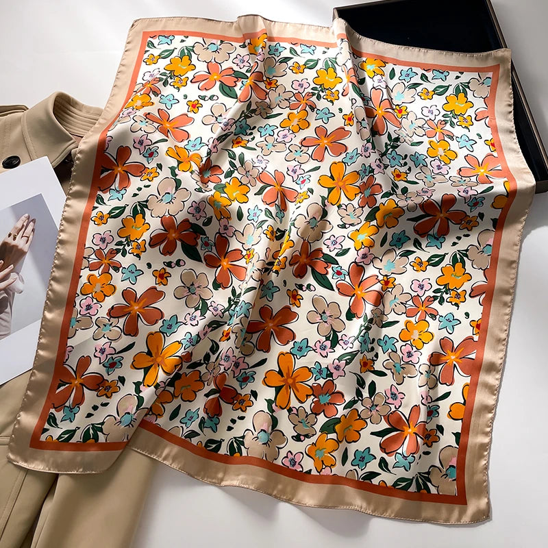 Premium Square Silk-Feel Scarf