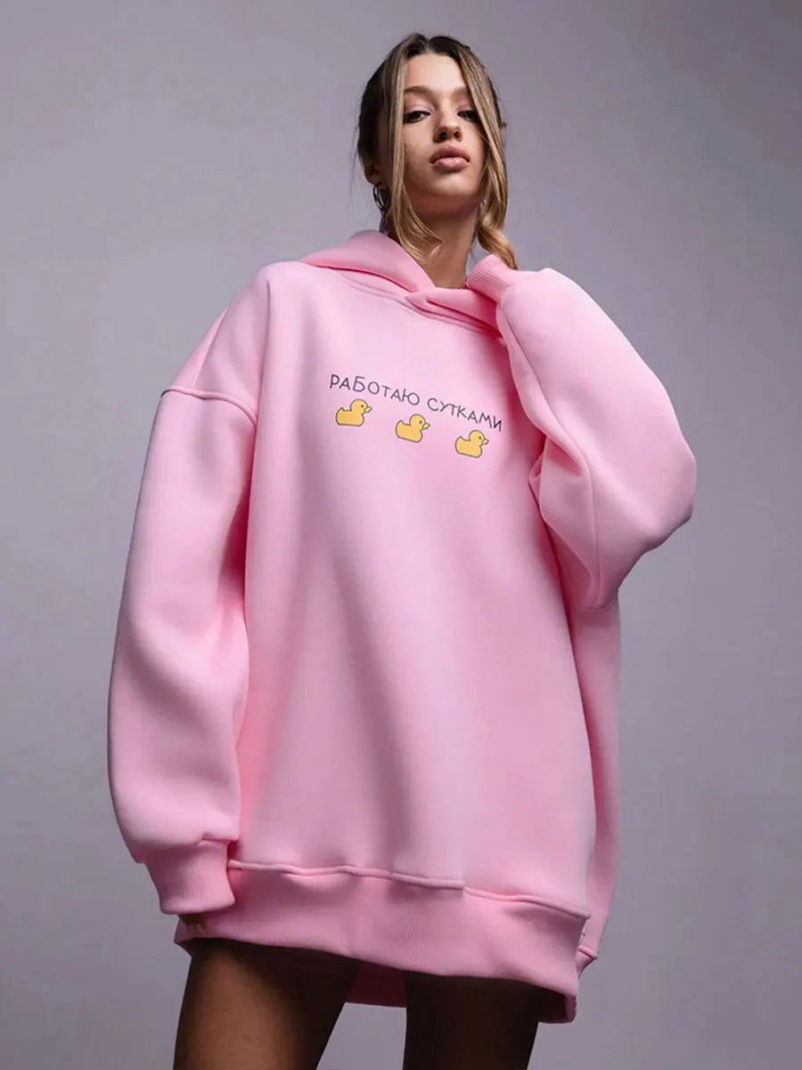 Women's Duck Print Oversized Hoodie