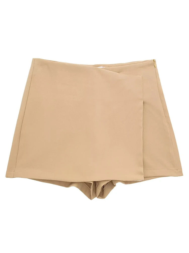 Willshela High-Waisted Asymmetrical Shorts Skort