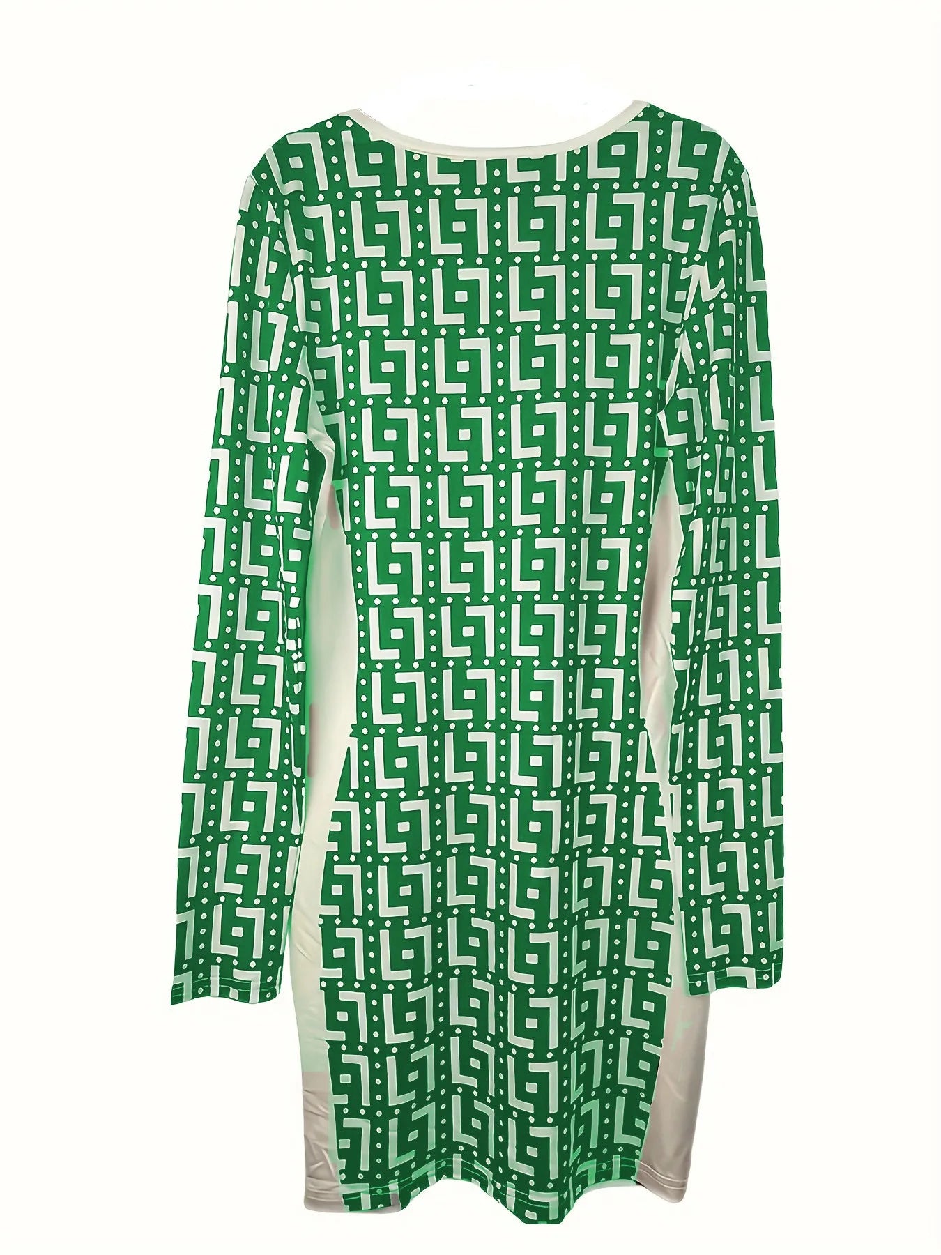 V-Neck Geometric Pattern Summer Wrap Dress