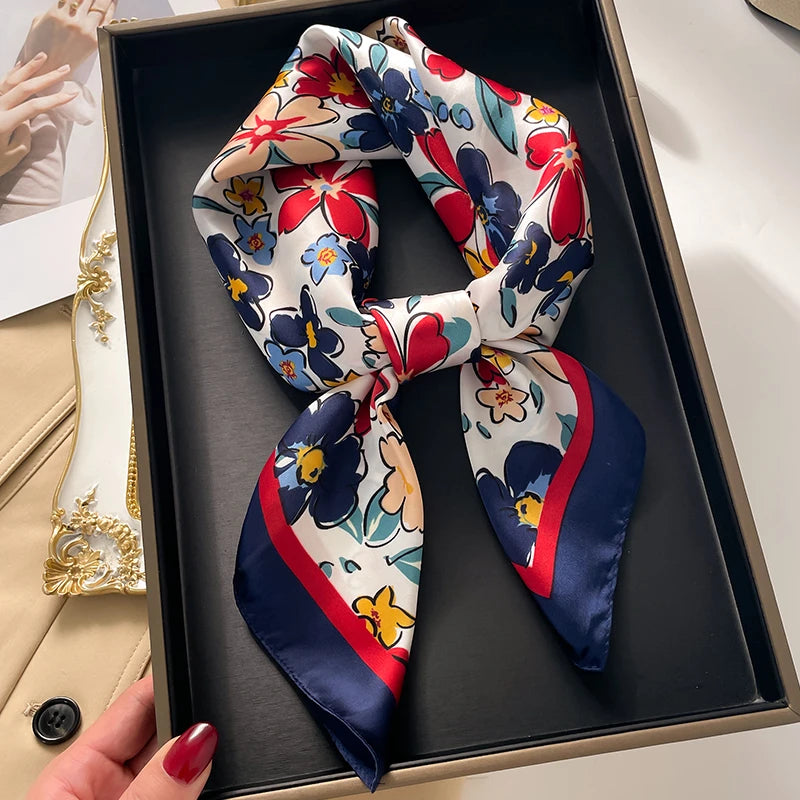 Premium Square Silk-Feel Scarf
