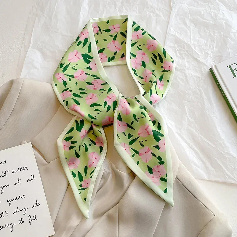 Luxury Silk-Feel Ribbon Scarf