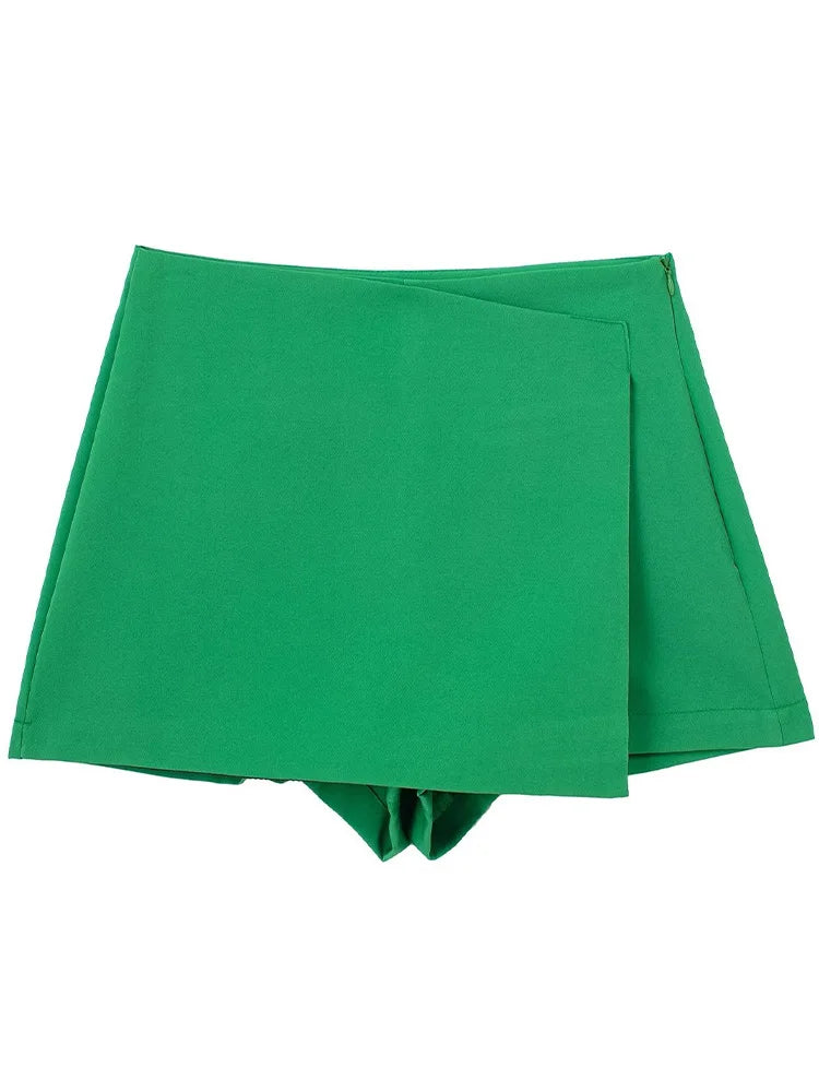 Willshela High-Waisted Asymmetrical Shorts Skort