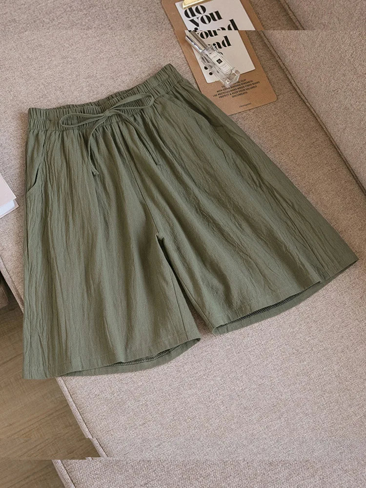 Women's Cotton Linen Casual Shorts