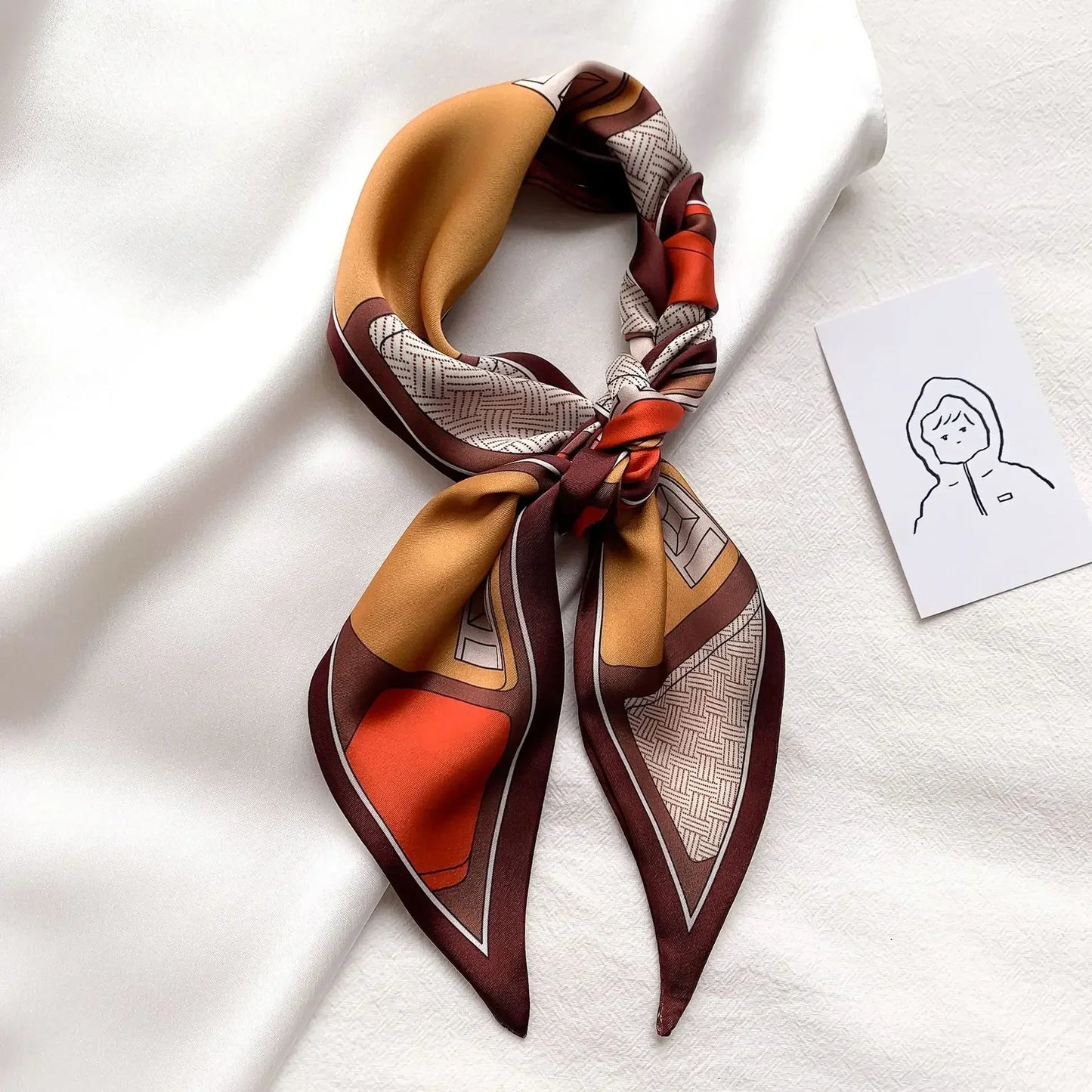 Luxury Silk-Feel Ribbon Scarf