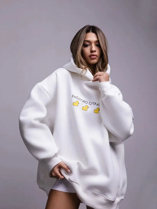 Women's Duck Print Oversized Hoodie