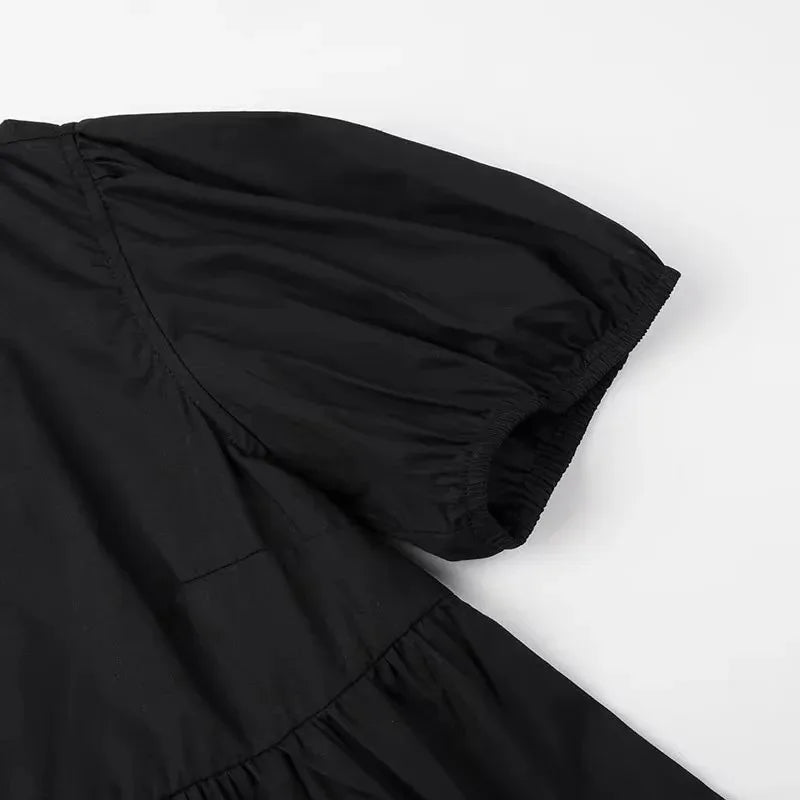 Ruffle Puff Sleeve Crop Top
