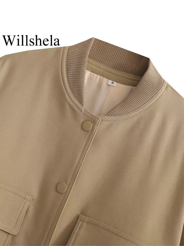 Women's Classic V-Neck Bomber Jacket