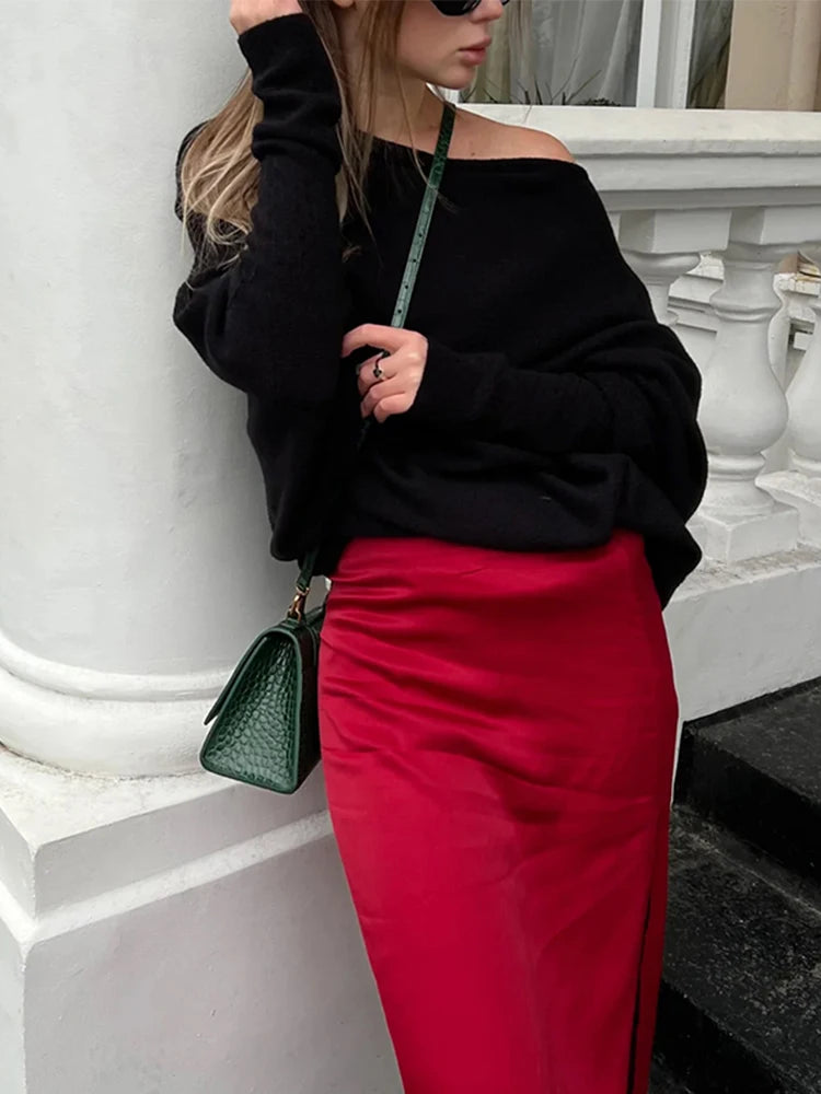 Stylish Ribbed Knit Jumper Set