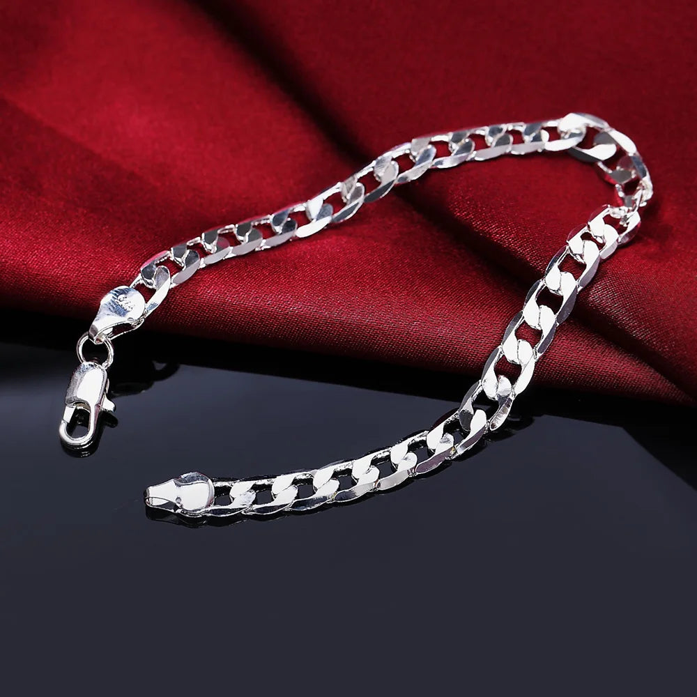Handcrafted 925 Sterling Silver Twisted Rope Bracelet