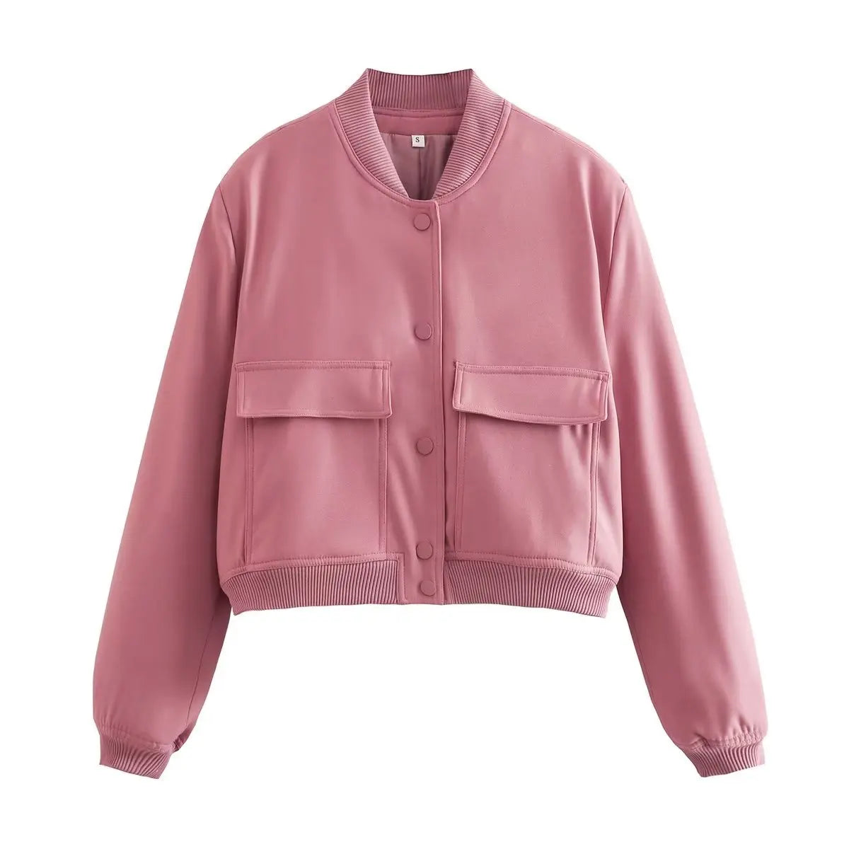 Women's Classic V-Neck Bomber Jacket