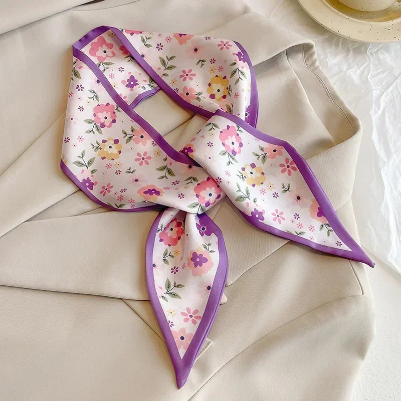 Luxury Silk-Feel Ribbon Scarf
