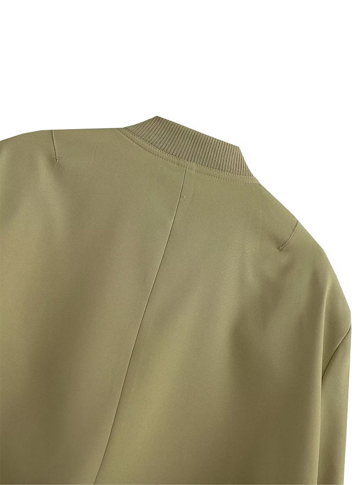 Women's Classic V-Neck Bomber Jacket