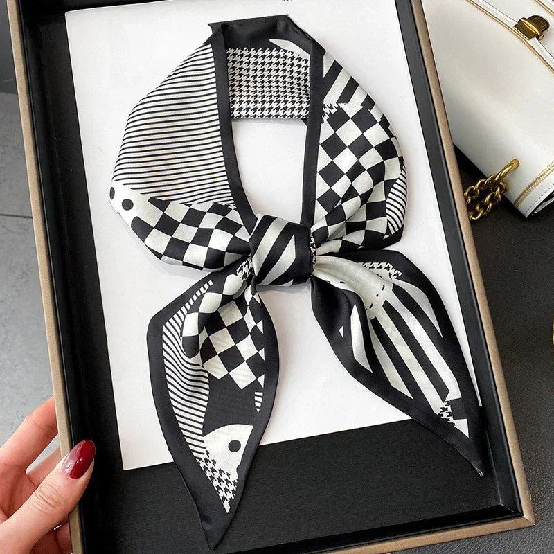 Luxury Silk-Feel Ribbon Scarf