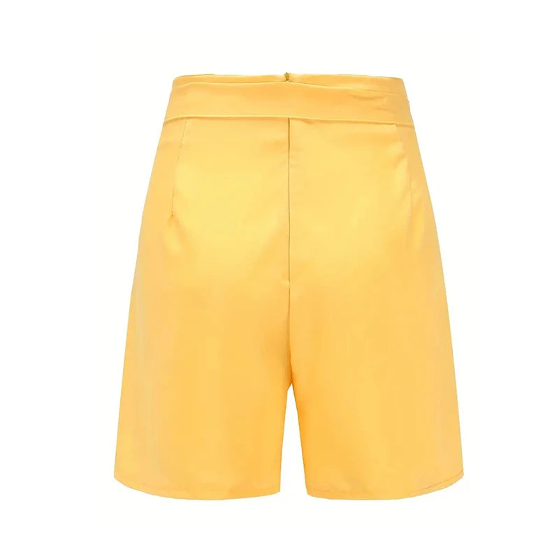 Y2K High Waist Button-Front Shorts