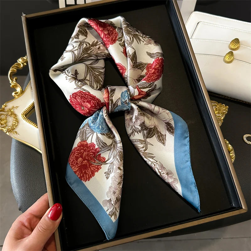 Premium Square Silk-Feel Scarf