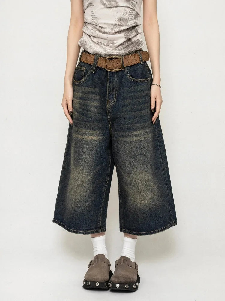 Y2K High-Waisted Black Denim Shorts