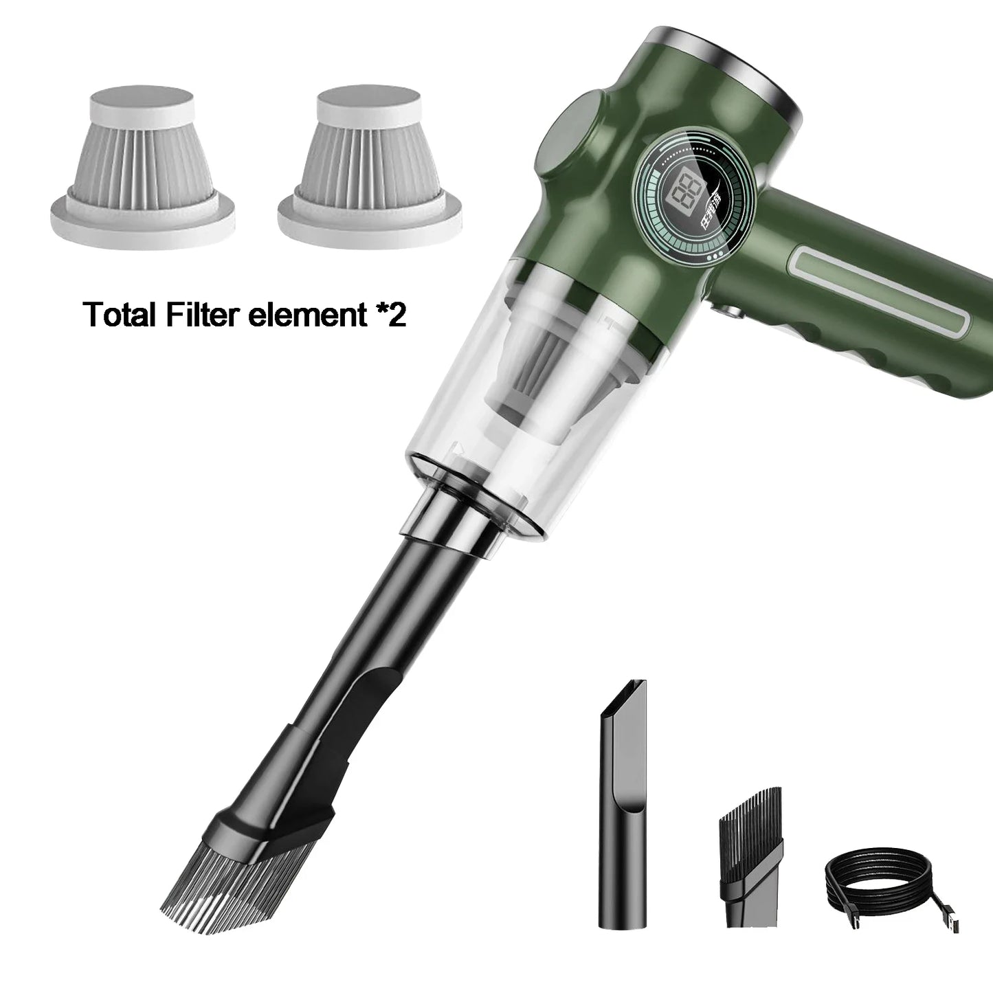 Xiaomi 1290000Pa 5-in-1 Cordless Car Vacuum Cleaner Portable Strong Suction Vacuum Cleaner Handheld Mini Car Appliance