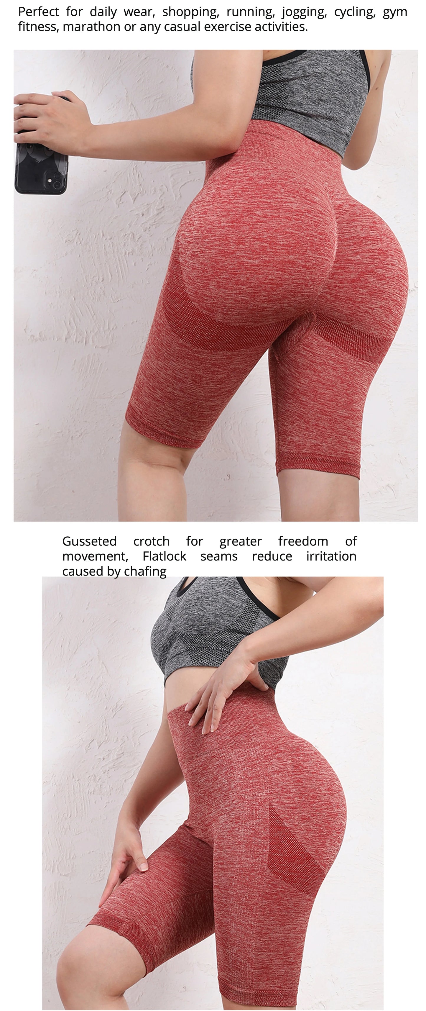 Seamless High-Waist Butt Lifting Yoga Shorts