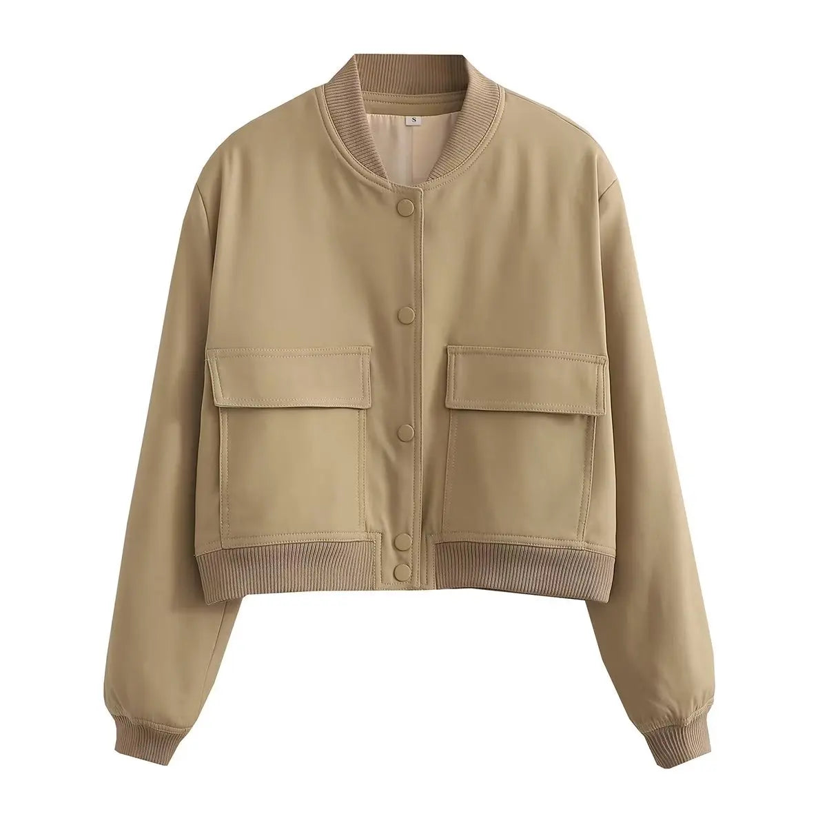 Women's Classic V-Neck Bomber Jacket