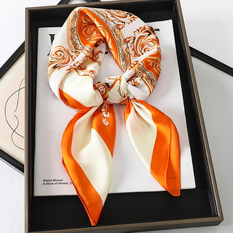 RUNMEIFA Luxury Silk Square Scarf