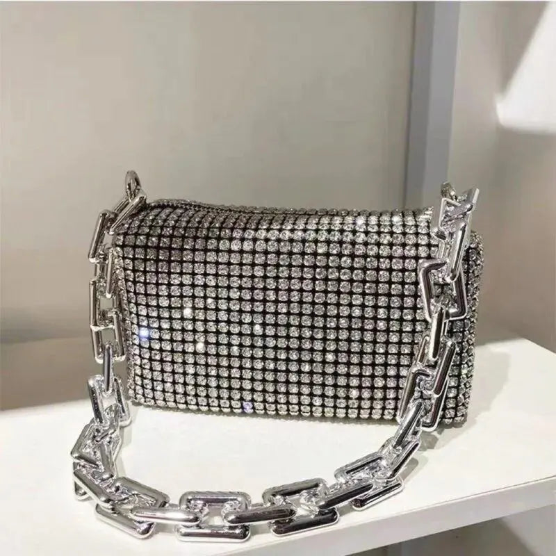 Luxury Rhinestone Mini Bucket Bag