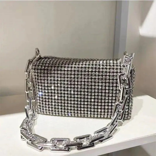 Luxury Rhinestone Mini Bucket Bag